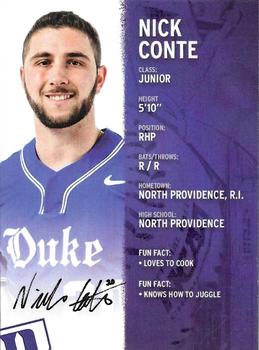 2023 Duke Blue Devils #NNO Nick Conte Back