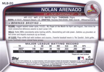 2023 Bowman Chrome National Convention #MLB-20 Nolan Arenado Back