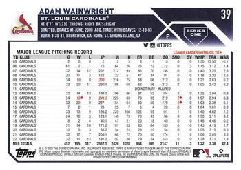 2023 Topps - Gold Star #39 Adam Wainwright Back