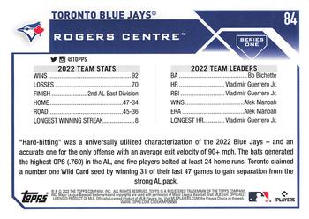 2023 Topps - Gold Star #84 Toronto Blue Jays Back