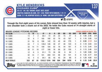 2023 Topps - Gold Star #137 Kyle Hendricks Back