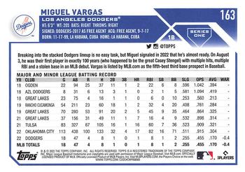 2023 Topps - Gold Star #163 Miguel Vargas Back