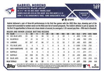 2023 Topps - Gold Star #169 Gabriel Moreno Back