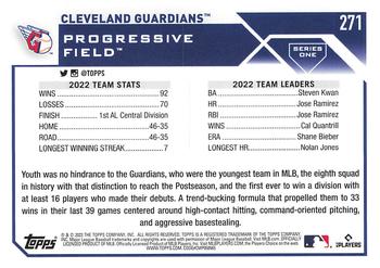 2023 Topps - Gold Star #271 Cleveland Guardians Back