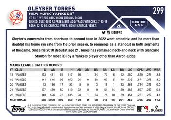 2023 Topps - Gold Star #299 Gleyber Torres Back