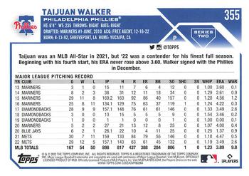 2023 Topps - Gold Star #355 Taijuan Walker Back