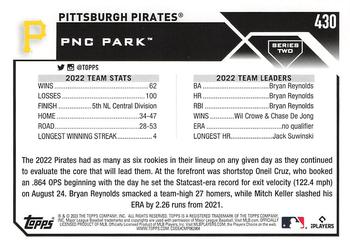 2023 Topps - Gold Star #430 Pittsburgh Pirates Back