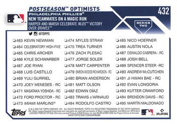 2023 Topps - Gold Star #432 Postseason Optimists Back