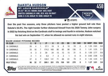 2023 Topps - Gold Star #458 Dakota Hudson Back