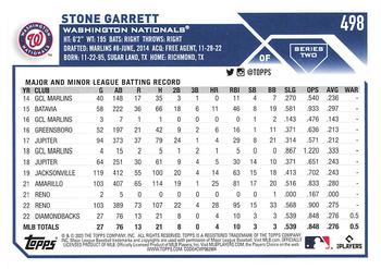 2023 Topps - Gold Star #498 Stone Garrett Back