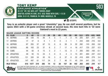 2023 Topps - Gold Star #503 Tony Kemp Back