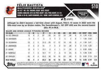2023 Topps - Gold Star #510 Félix Bautista Back