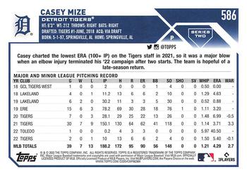 2023 Topps - Gold Star #586 Casey Mize Back
