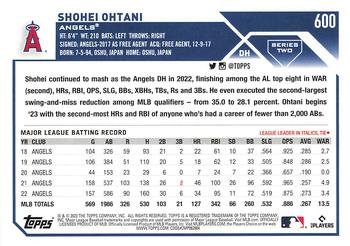 2023 Topps - Gold Star #600 Shohei Ohtani Back