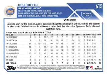 2023 Topps - Gold Star #615 Jose Butto Back