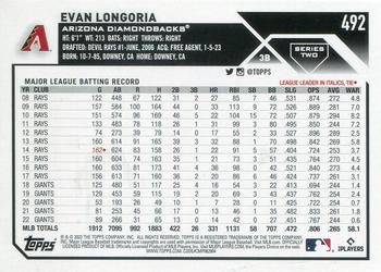 2023 Topps - Blue Star #492 Evan Longoria Back