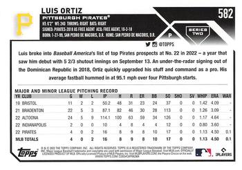 2023 Topps - Blue Star #582 Luis Ortiz Back