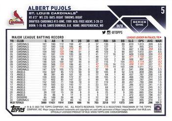 2023 Topps - 582 Montgomery Club Foil Stamped #5 Albert Pujols Back