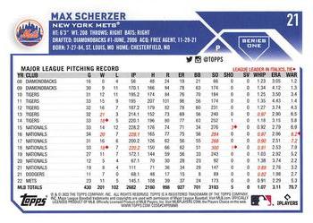 2023 Topps - 582 Montgomery Club Foil Stamped #21 Max Scherzer Back