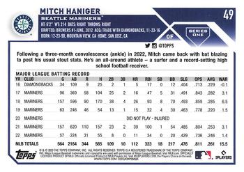2023 Topps - 582 Montgomery Club Foil Stamped #49 Mitch Haniger Back