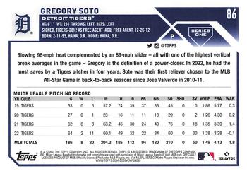 2023 Topps - 582 Montgomery Club Foil Stamped #86 Gregory Soto Back