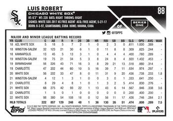 2023 Topps - 582 Montgomery Club Foil Stamped #88 Luis Robert Back