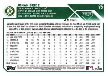 2023 Topps - 582 Montgomery Club Foil Stamped #95 Jonah Bride Back