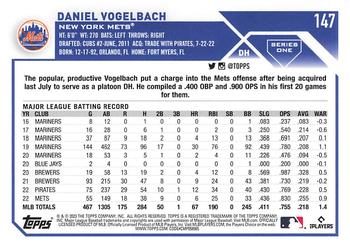 2023 Topps - 582 Montgomery Club Foil Stamped #147 Daniel Vogelbach Back