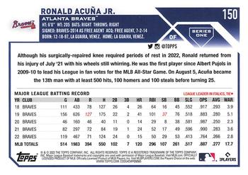 2023 Topps - 582 Montgomery Club Foil Stamped #150 Ronald Acuña Jr. Back