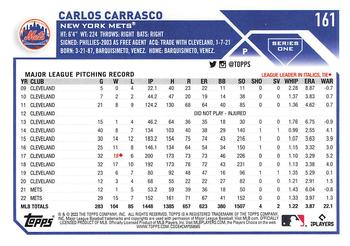 2023 Topps - 582 Montgomery Club Foil Stamped #161 Carlos Carrasco Back