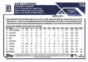 2023 Topps - 582 Montgomery Club Foil Stamped #176 Kody Clemens Back