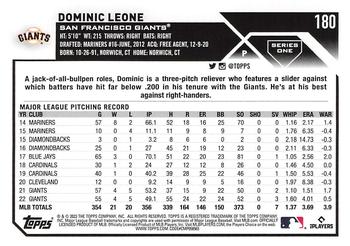 2023 Topps - 582 Montgomery Club Foil Stamped #180 Dominic Leone Back