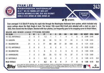 2023 Topps - 582 Montgomery Club Foil Stamped #243 Evan Lee Back