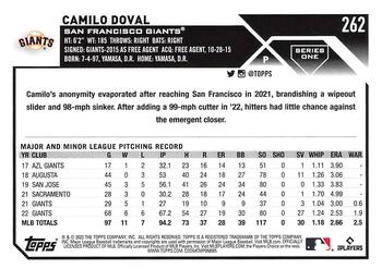 2023 Topps - 582 Montgomery Club Foil Stamped #262 Camilo Doval Back