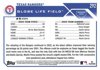 2023 Topps - 582 Montgomery Club Foil Stamped #292 Texas Rangers Back