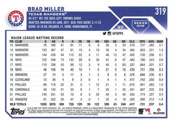 2023 Topps - 582 Montgomery Club Foil Stamped #319 Brad Miller Back