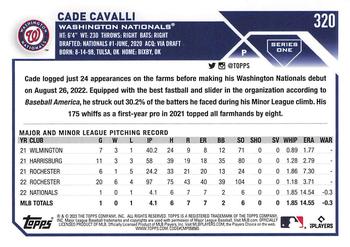 2023 Topps - 582 Montgomery Club Foil Stamped #320 Cade Cavalli Back