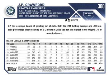 2023 Topps - 582 Montgomery Club Foil Stamped #380 J.P. Crawford Back
