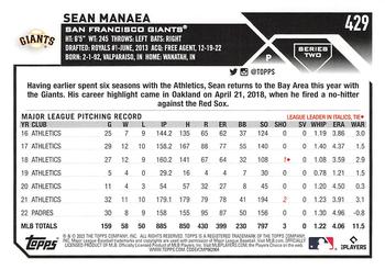 2023 Topps - 582 Montgomery Club Foil Stamped #429 Sean Manaea Back