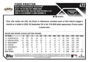 2023 Topps - 582 Montgomery Club Foil Stamped #472 Ford Proctor Back