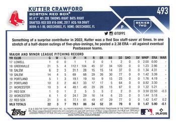 2023 Topps - 582 Montgomery Club Foil Stamped #493 Kutter Crawford Back