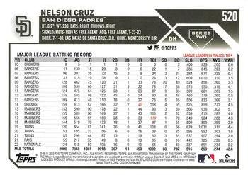 2023 Topps - 582 Montgomery Club Foil Stamped #520 Nelson Cruz Back