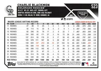 2023 Topps - 582 Montgomery Club Foil Stamped #523 Charlie Blackmon Back