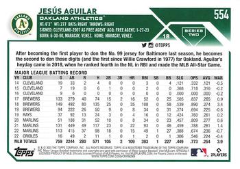 2023 Topps - 582 Montgomery Club Foil Stamped #554 Jesús Aguilar Back