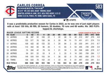 2023 Topps - 582 Montgomery Club Foil Stamped #583 Carlos Correa Back