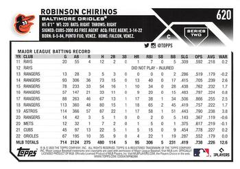 2023 Topps - 582 Montgomery Club Foil Stamped #620 Robinson Chirinos Back