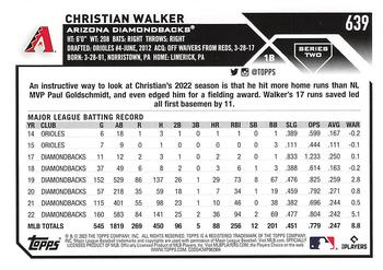 2023 Topps - 582 Montgomery Club Foil Stamped #639 Christian Walker Back