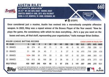 2023 Topps - 582 Montgomery Club Foil Stamped #660 Austin Riley Back