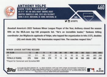 2023 Topps - Chrome Retail Rookie Variations #460 Anthony Volpe Back
