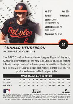 2023 Topps Pristine #29 Gunnar Henderson Back